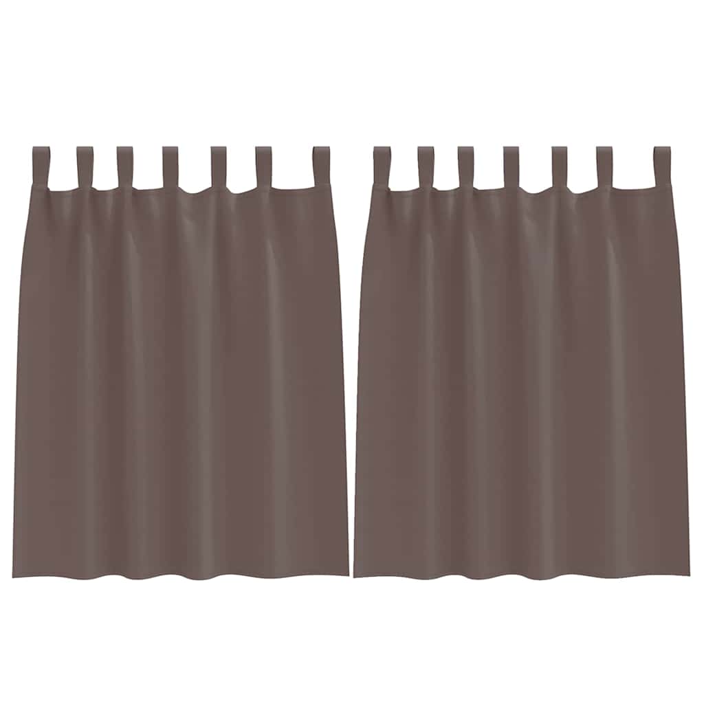 Blackout Curtains with Rings 2 pcs Dark Brown 140 x 140 cm