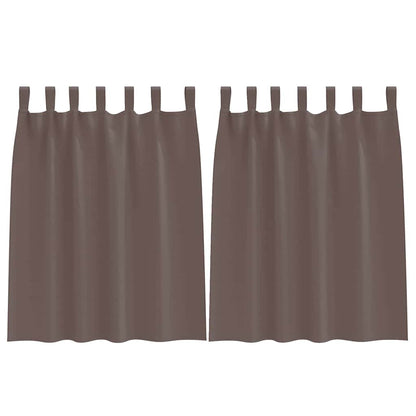 Blackout Curtains with Rings 2 pcs Dark Brown 140 x 140 cm