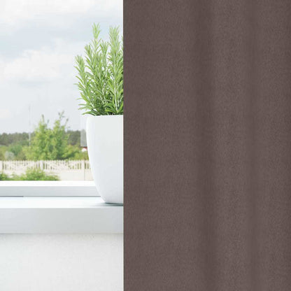 Blackout Curtains with Rings 2 pcs Dark Brown 175 x 140 cm