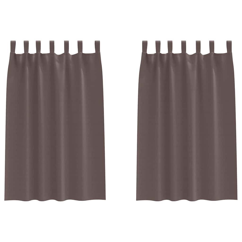 Blackout Curtains with Rings 2 pcs Dark Brown 175 x 140 cm