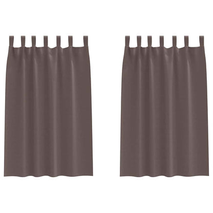 Blackout Curtains with Rings 2 pcs Dark Brown 175 x 140 cm