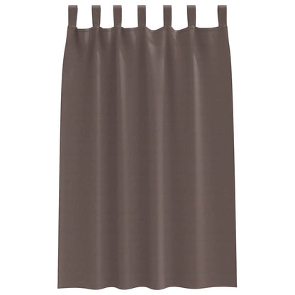 Blackout Curtains with Rings 2 pcs Dark Brown 175 x 140 cm