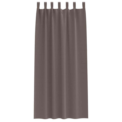 Blackout Curtains with Rings 2 pcs Dark Brown 225 x 140 cm