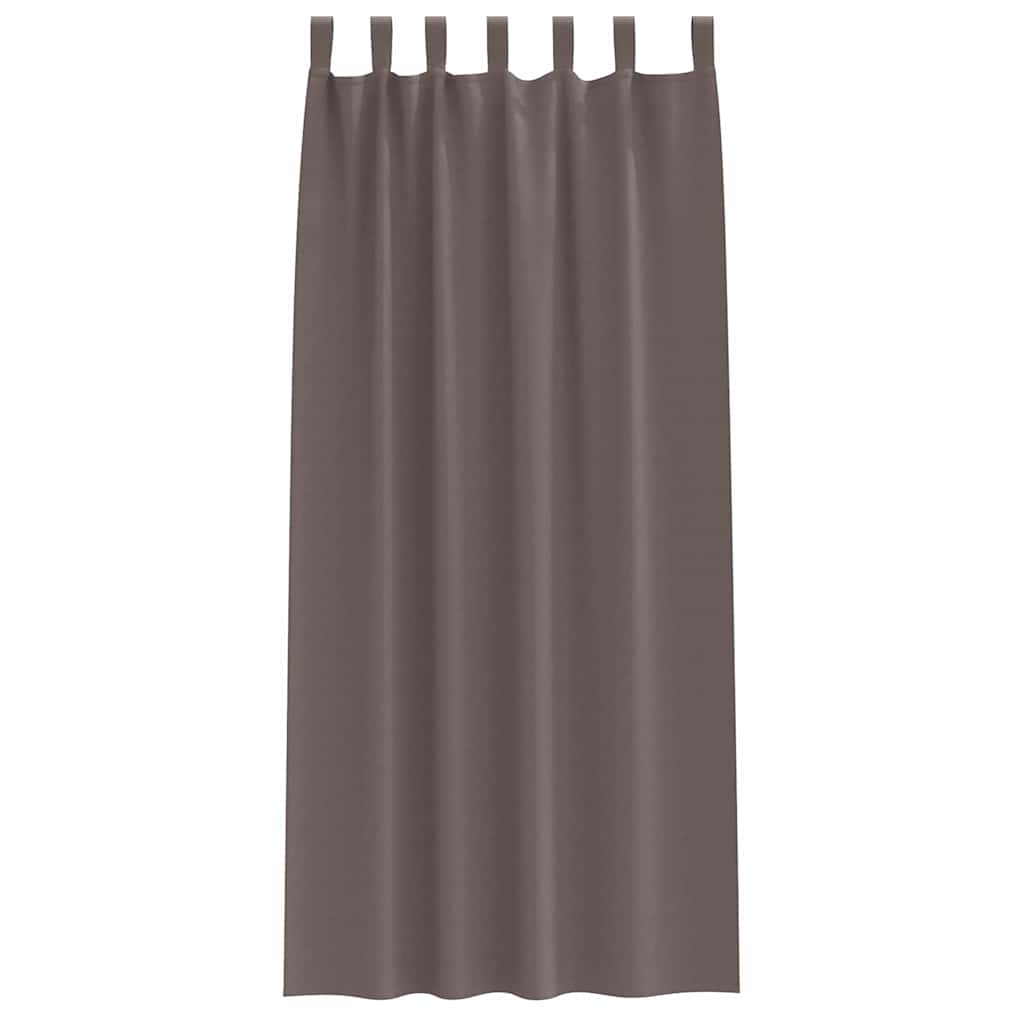 Blackout Curtains with Rings 2 pcs Dark Brown 245 x 140 cm