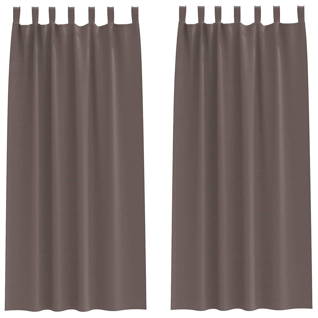 Blackout Curtains with Rings 2 pcs Dark Brown 260 x 140 cm