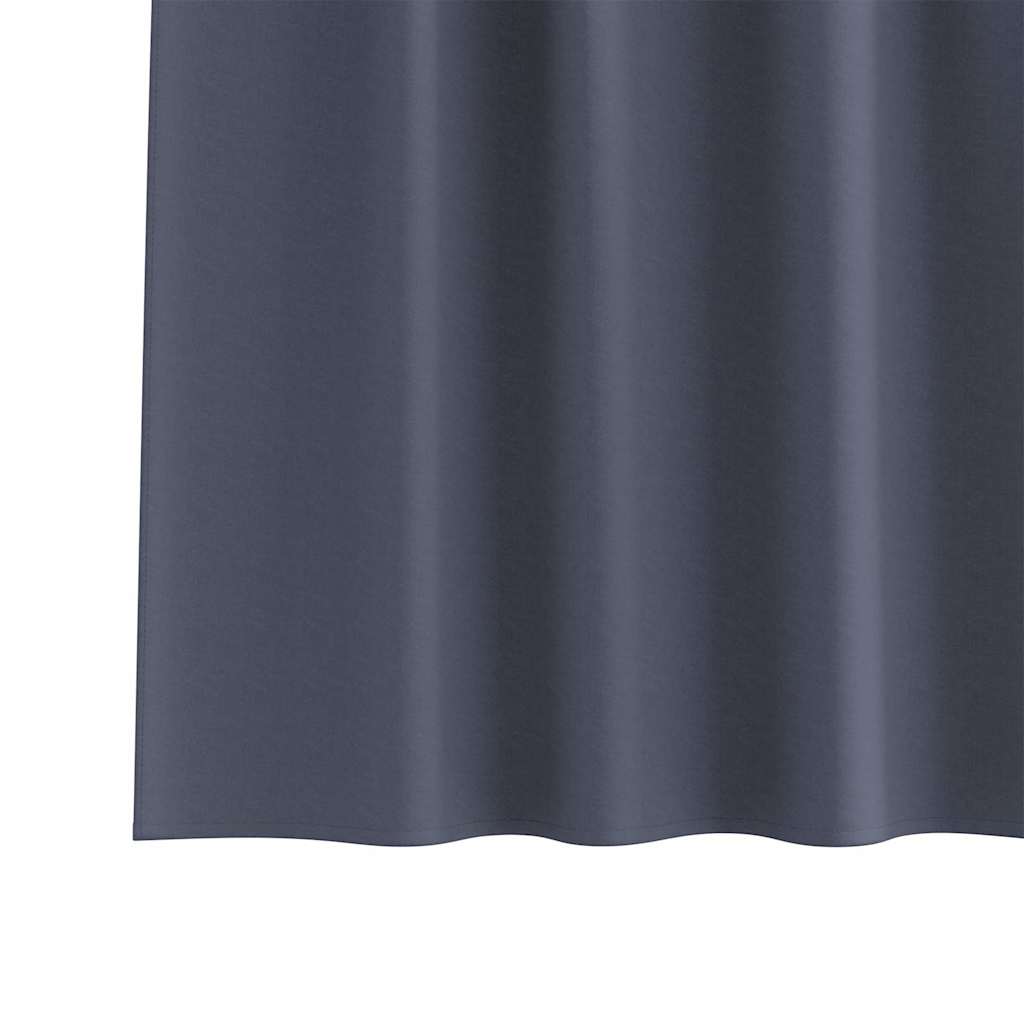 Blackout Curtains with Rings 2 pcs Anthracite 140 x 140 cm