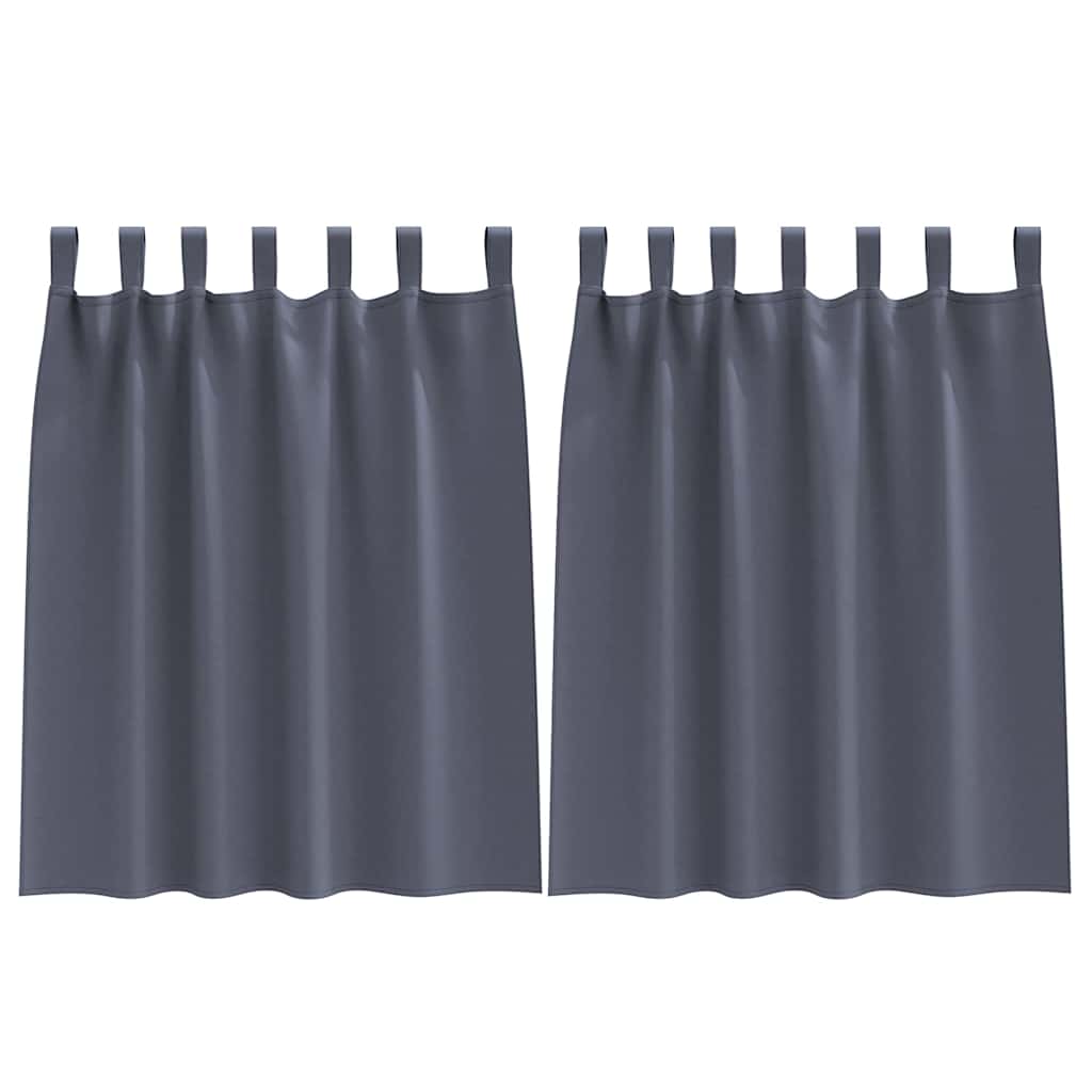 Blackout Curtains with Rings 2 pcs Anthracite 140 x 140 cm