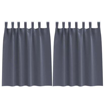 Blackout Curtains with Rings 2 pcs Anthracite 140 x 140 cm