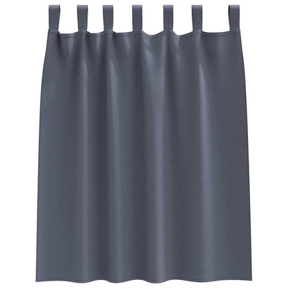 Blackout Curtains with Rings 2 pcs Anthracite 140 x 140 cm