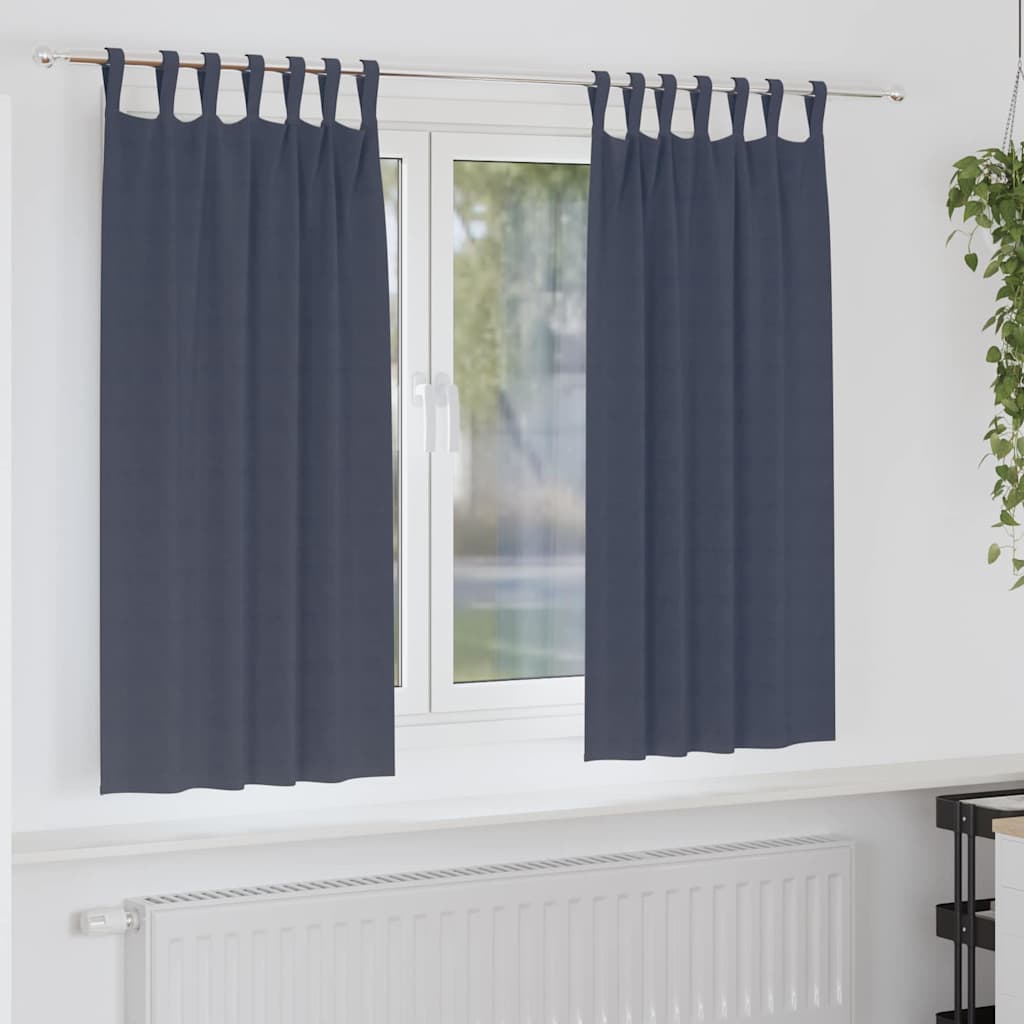 Blackout Curtains with Rings 2 pcs Anthracite 175 x 140 cm