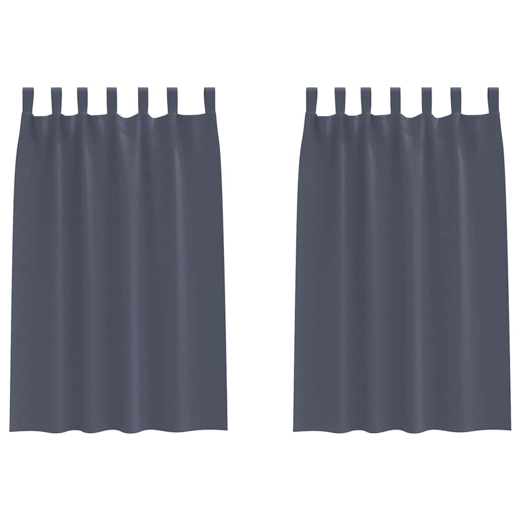 Blackout Curtains with Rings 2 pcs Anthracite 175 x 140 cm