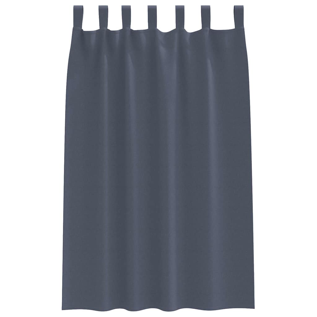 Blackout Curtains with Rings 2 pcs Anthracite 175 x 140 cm