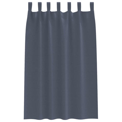 Blackout Curtains with Rings 2 pcs Anthracite 175 x 140 cm