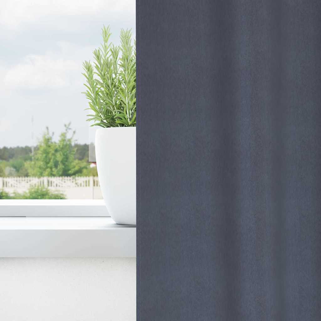 Blackout Curtains with Rings 2 pcs Anthracite 225 x 140 cm