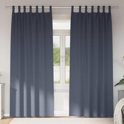 Blackout Curtains with Rings 2 pcs Anthracite 225 x 140 cm