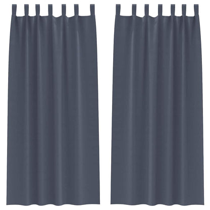 Blackout Curtains with Rings 2 pcs Anthracite 225 x 140 cm