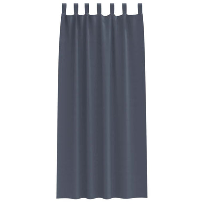 Blackout Curtains with Rings 2 pcs Anthracite 245 x 140 cm