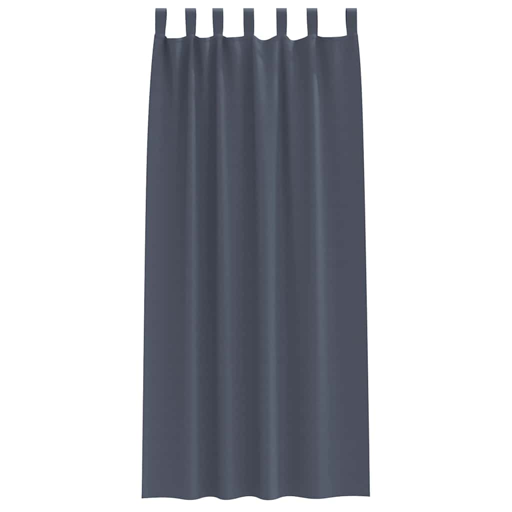 Blackout Curtains with Rings 2 pcs Anthracite 260 x 140 cm
