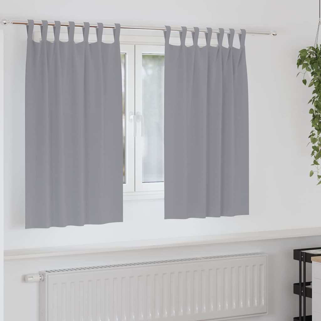 Blackout Curtains with Rings 2 pcs Light Grey 140 x 140 cm