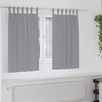 Blackout Curtains with Rings 2 pcs Light Grey 140 x 140 cm