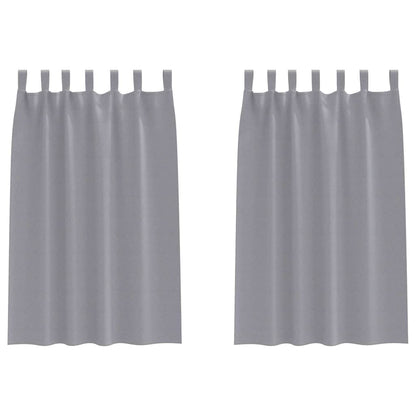 Blackout Curtains with Rings 2 pcs Light Grey 175 x 140 cm