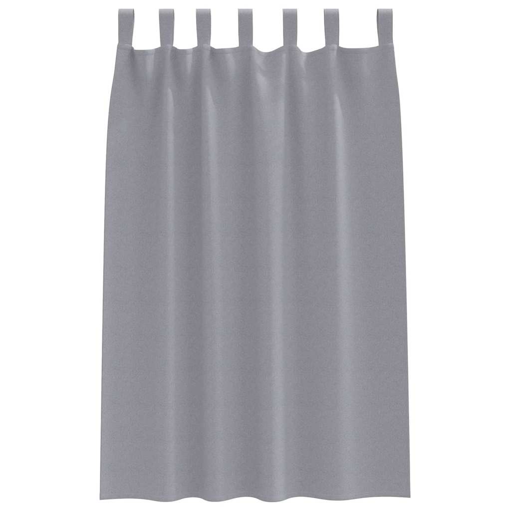Blackout Curtains with Rings 2 pcs Light Grey 175 x 140 cm