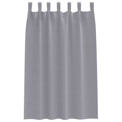 Blackout Curtains with Rings 2 pcs Light Grey 175 x 140 cm