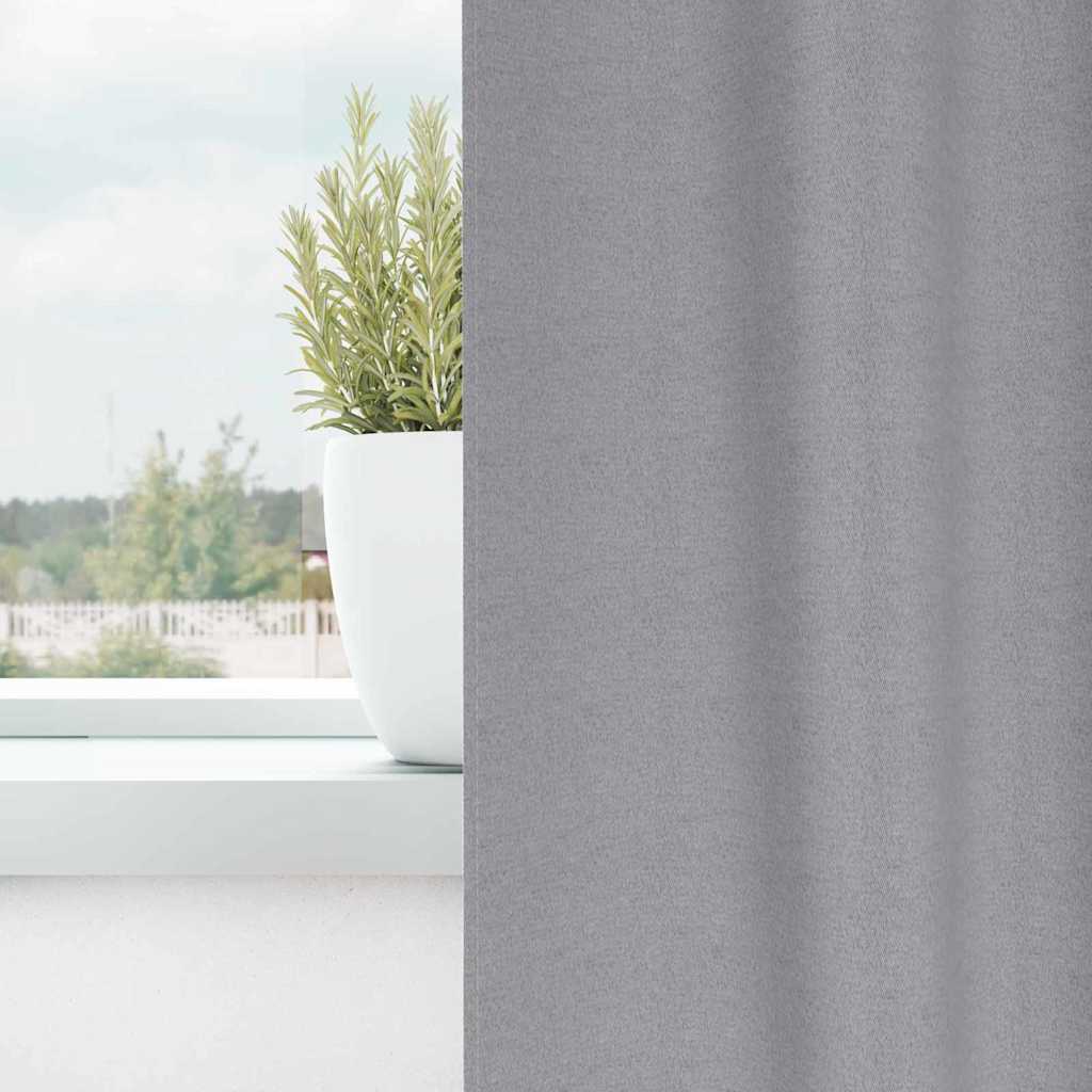 Blackout Curtains with Rings 2 pcs Light Grey 225 x 140 cm
