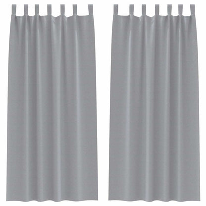 Blackout Curtains with Rings 2 pcs Light Grey 225 x 140 cm