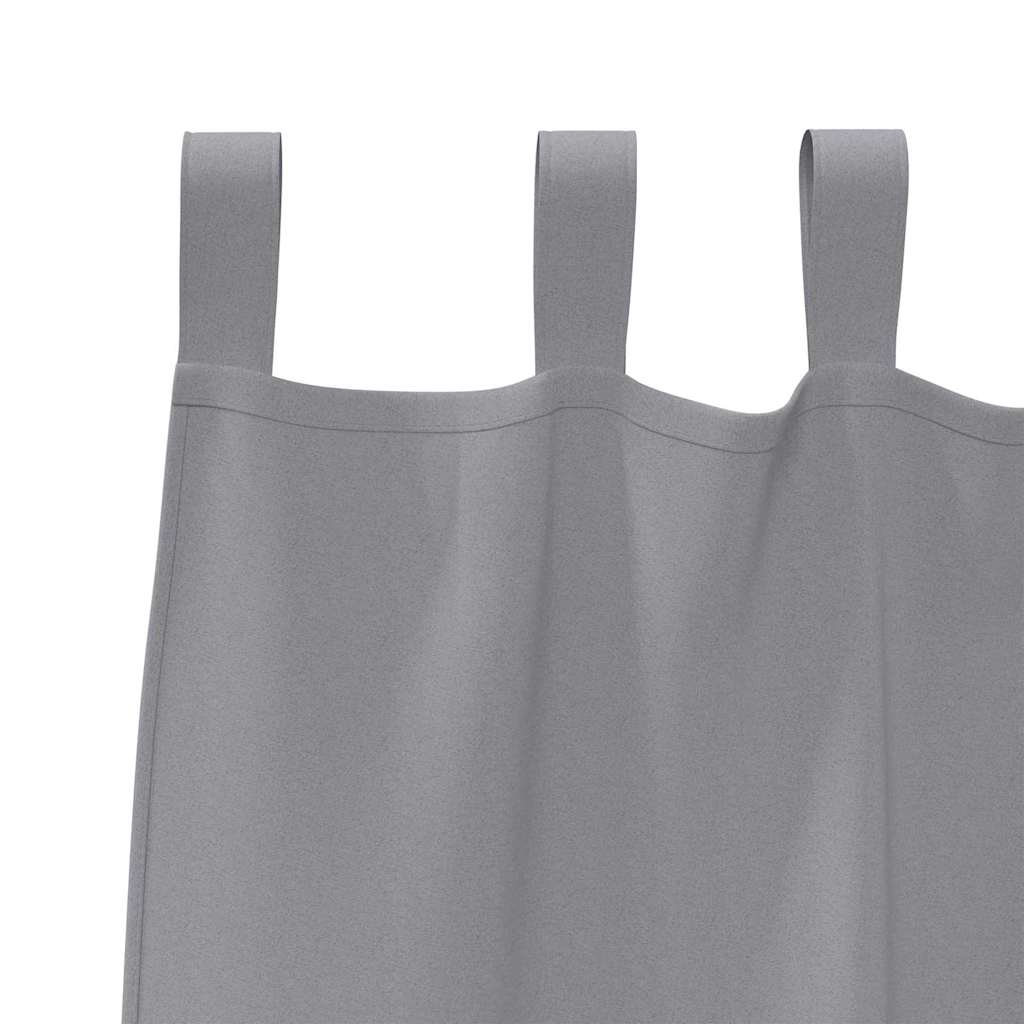 Blackout Curtains with Rings 2 pcs Light Grey 245 x 140 cm
