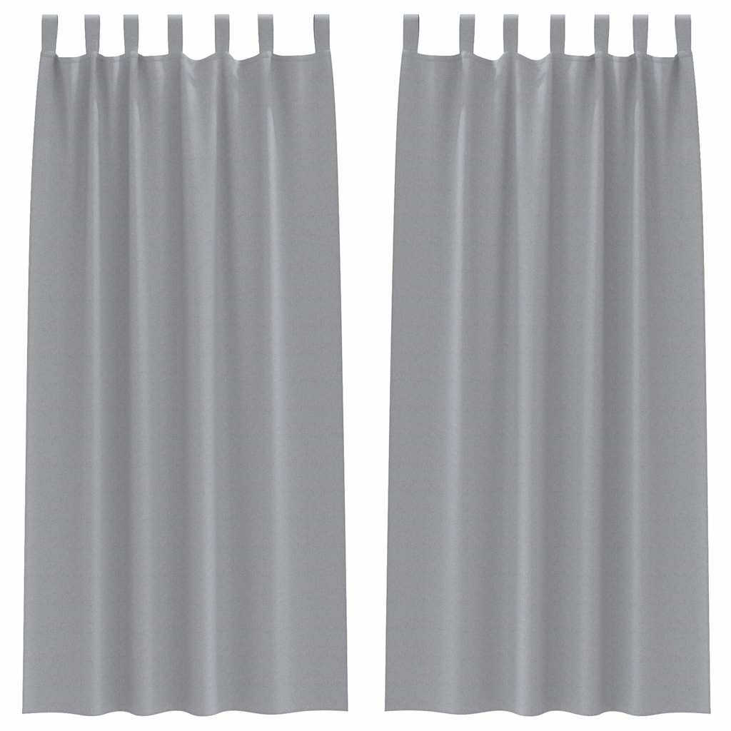 Blackout Curtains with Rings 2 pcs Light Grey 245 x 140 cm