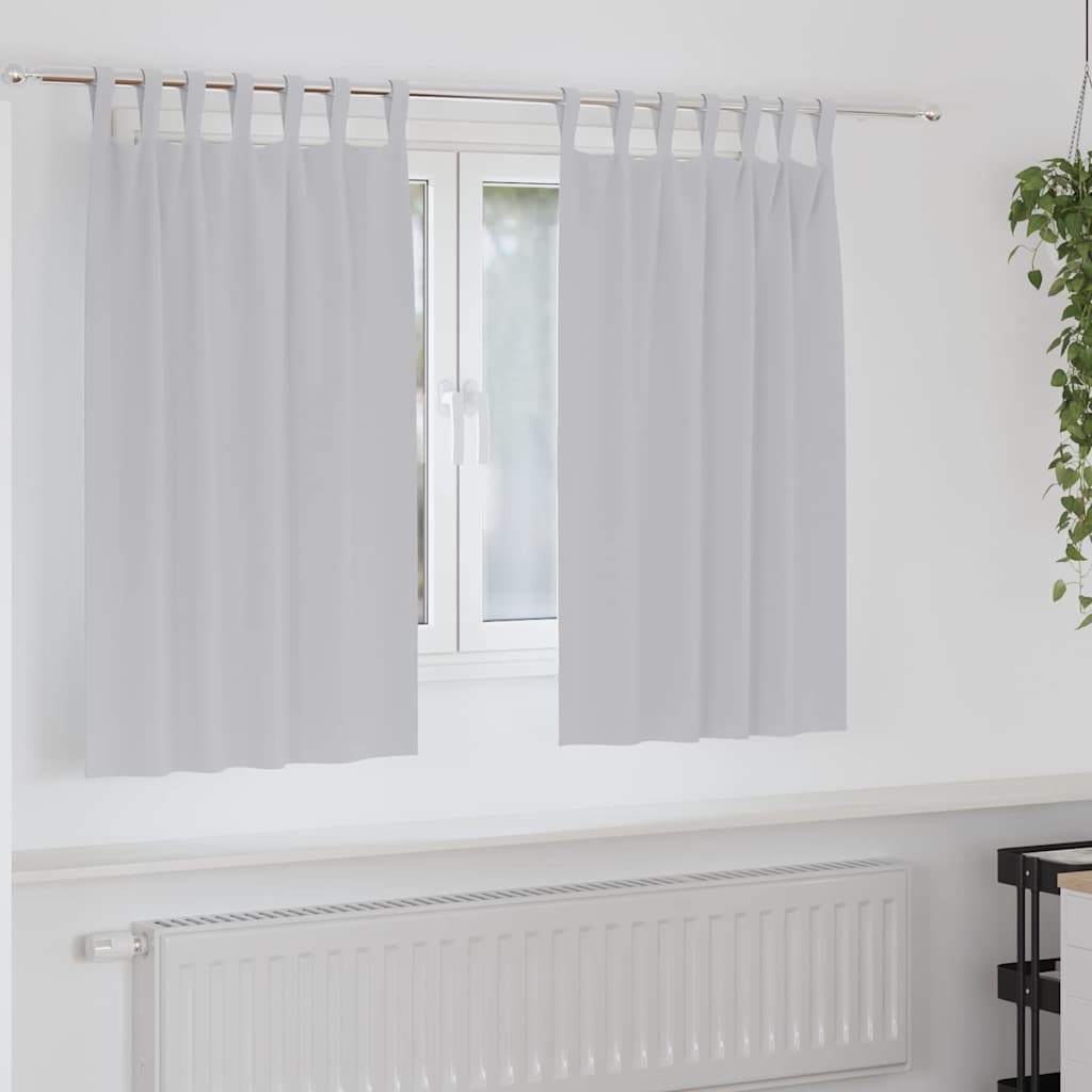 Blackout Curtains with Rings 2 pcs Light Grey 140 x 140 cm