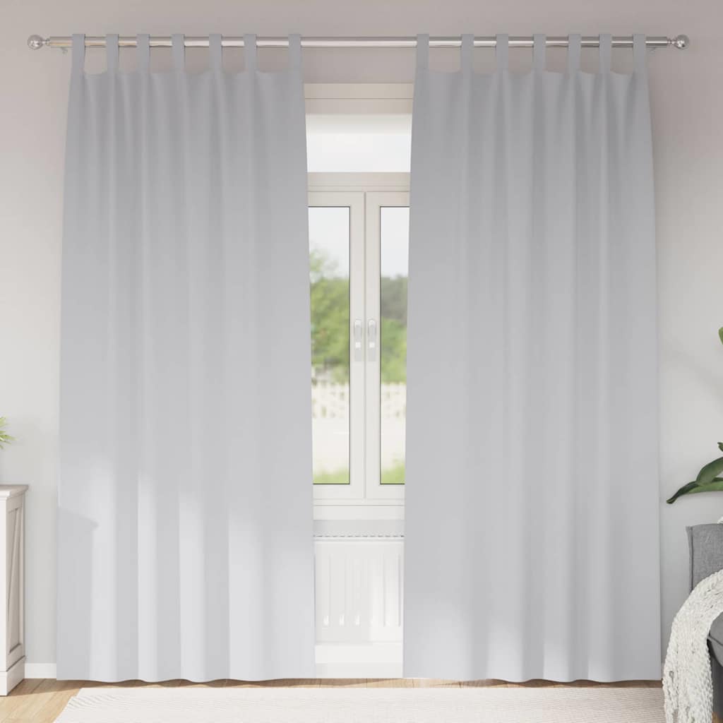 Blackout Curtains with Rings 2 pcs Pale Grey 225 x 140 cm
