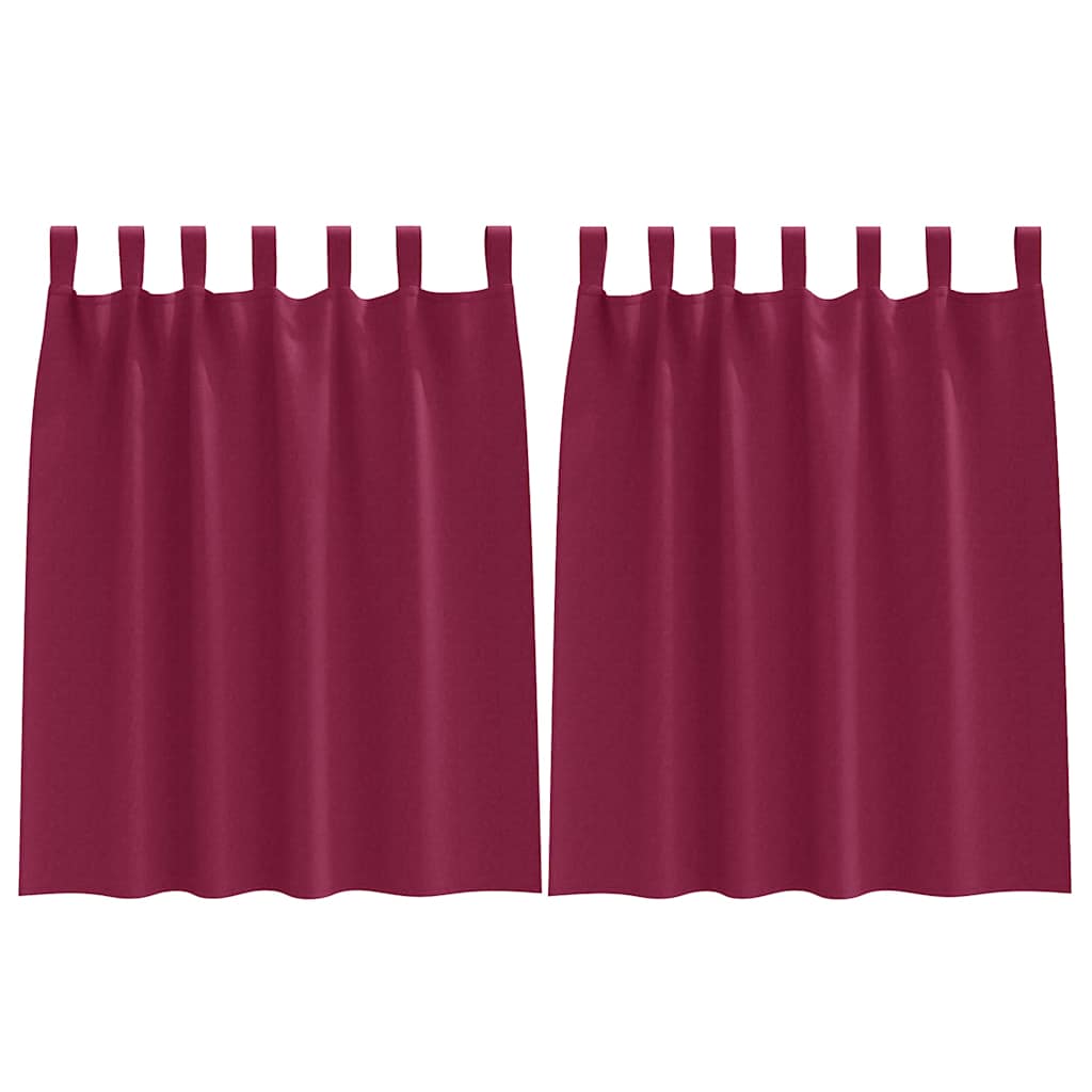 Blackout Curtains with Rings 2 pcs Wine Red 140 x 140 cm