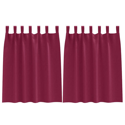 Blackout Curtains with Rings 2 pcs Wine Red 140 x 140 cm