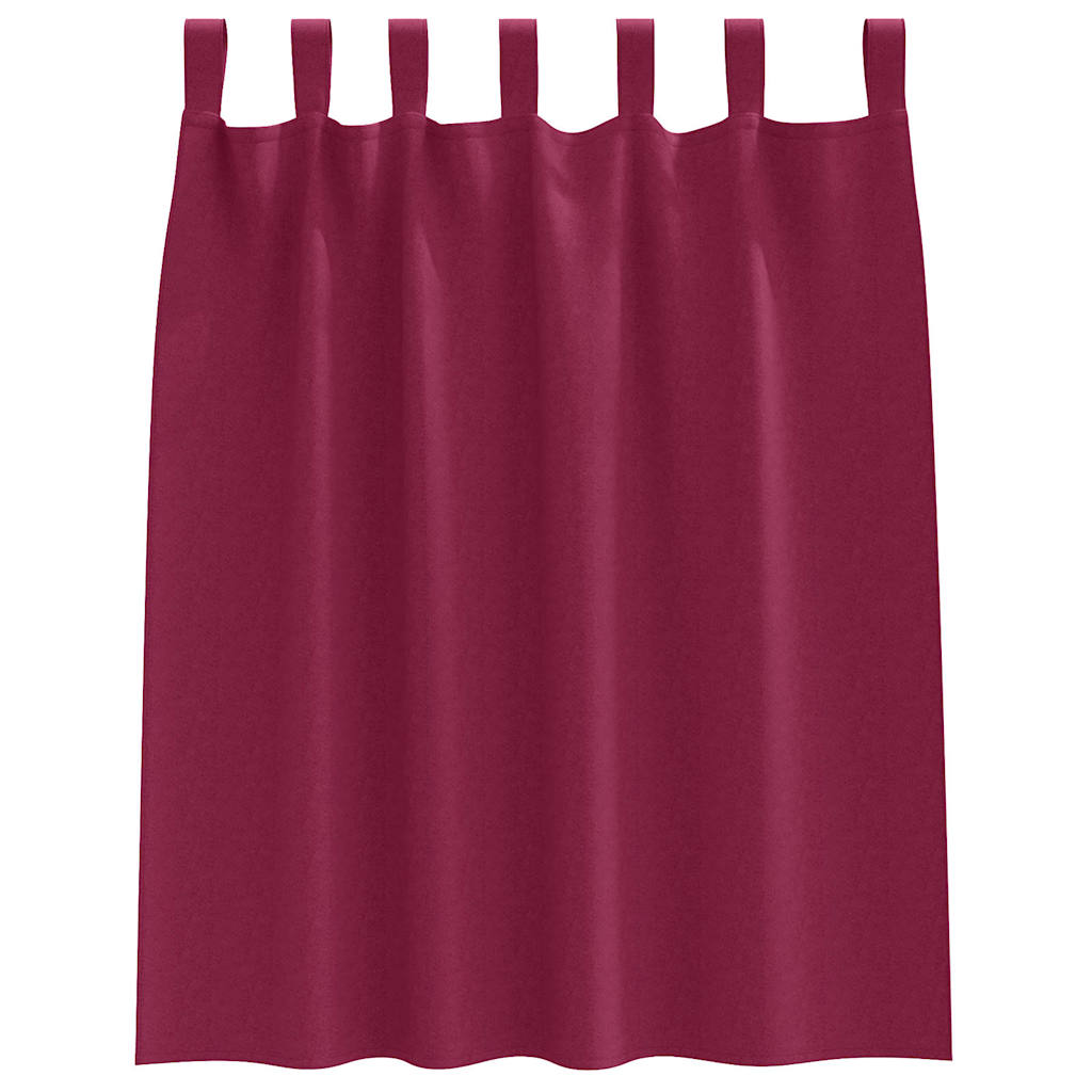 Blackout Curtains with Rings 2 pcs Wine Red 140 x 140 cm