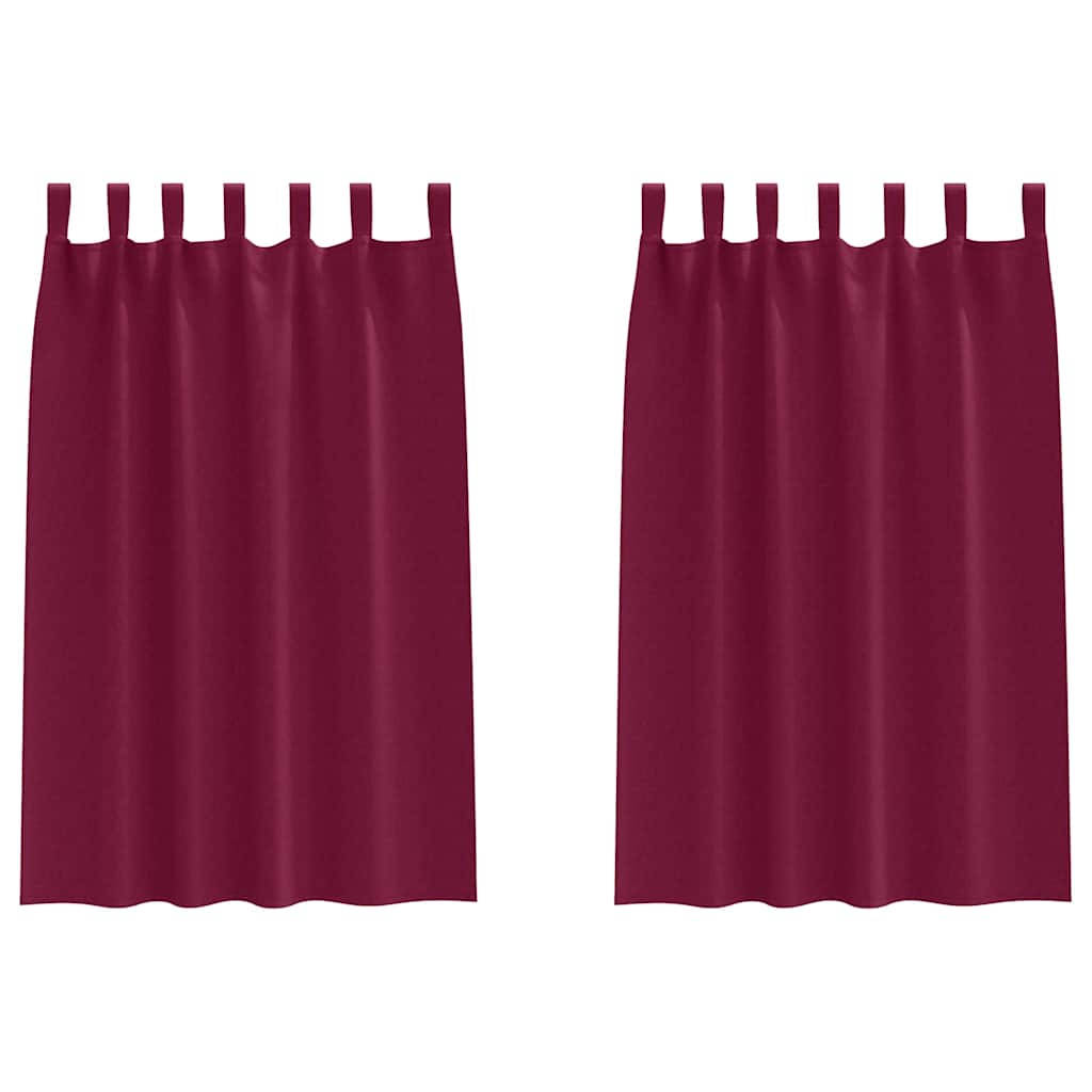 Blackout Curtains with Rings 2 pcs Wine Red 175 x 140 cm