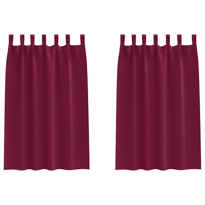 Blackout Curtains with Rings 2 pcs Wine Red 175 x 140 cm