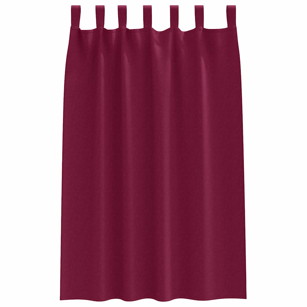 Blackout Curtains with Rings 2 pcs Wine Red 175 x 140 cm