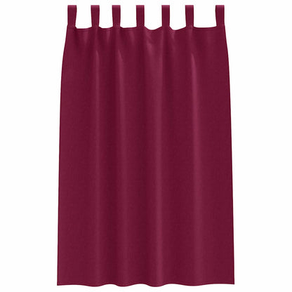 Blackout Curtains with Rings 2 pcs Wine Red 175 x 140 cm