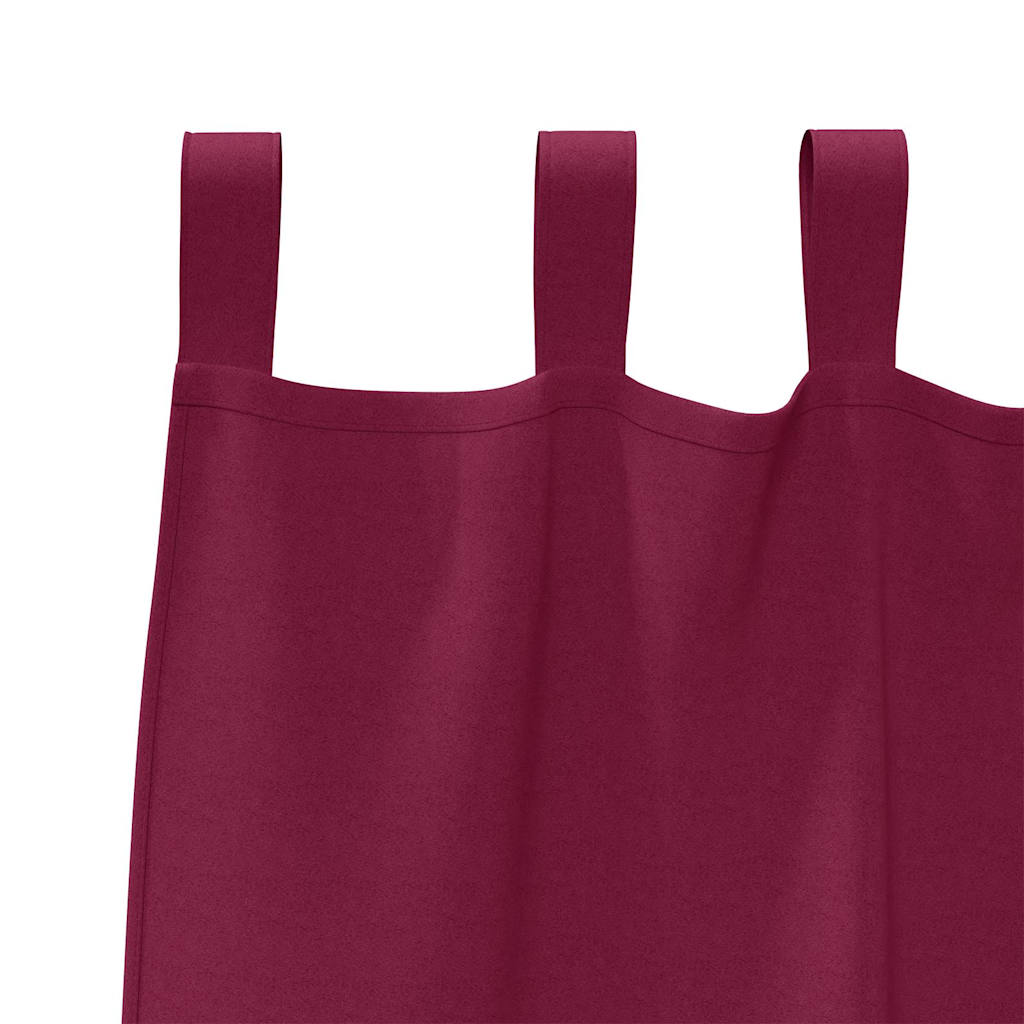 Blackout Curtains with Rings 2 pcs Wine Red 225 x 140 cm