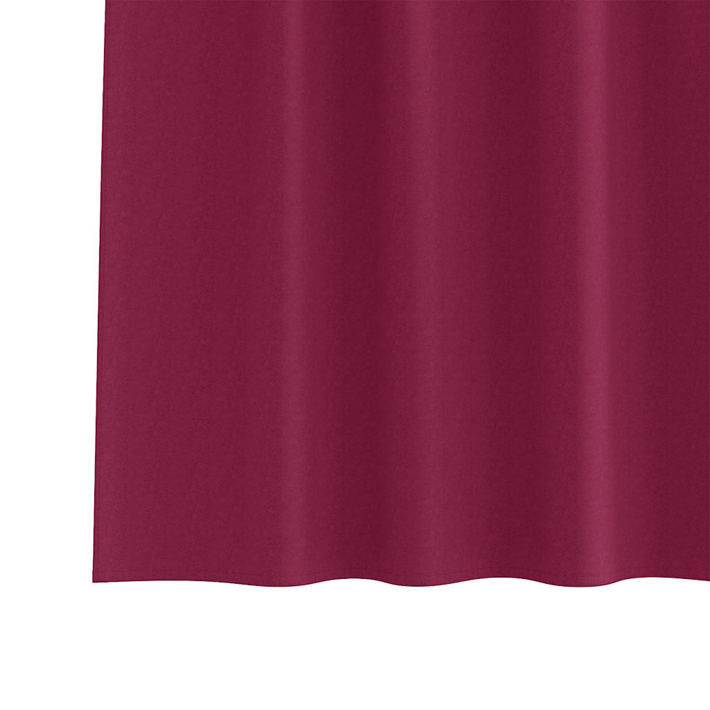 Blackout Curtains with Rings 2 pcs Wine Red 225 x 140 cm