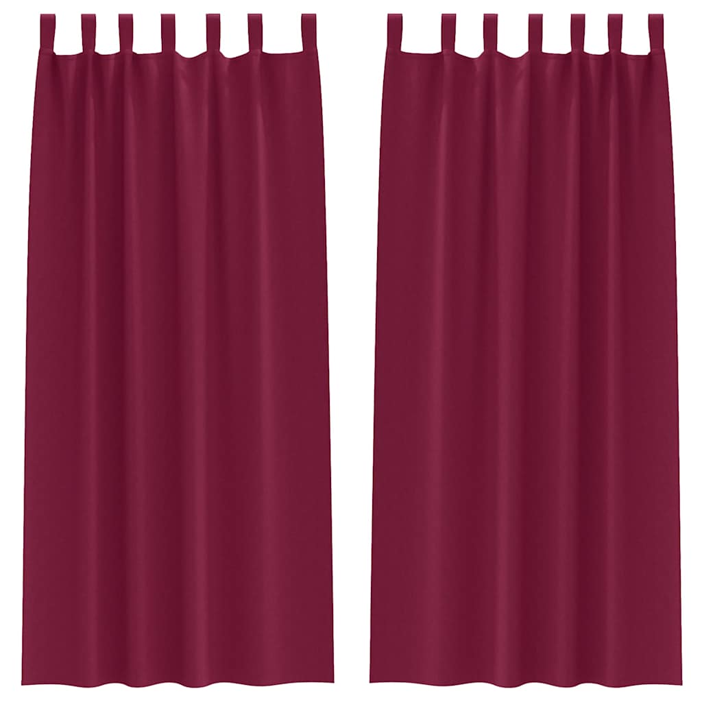 Blackout Curtains with Rings 2 pcs Wine Red 245 x 140 cm