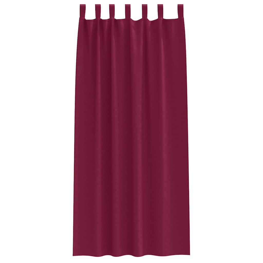 Blackout Curtains with Rings 2 pcs Wine Red 260 x 140 cm