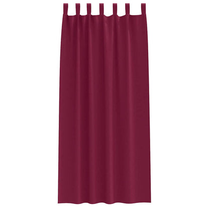 Blackout Curtains with Rings 2 pcs Wine Red 260 x 140 cm