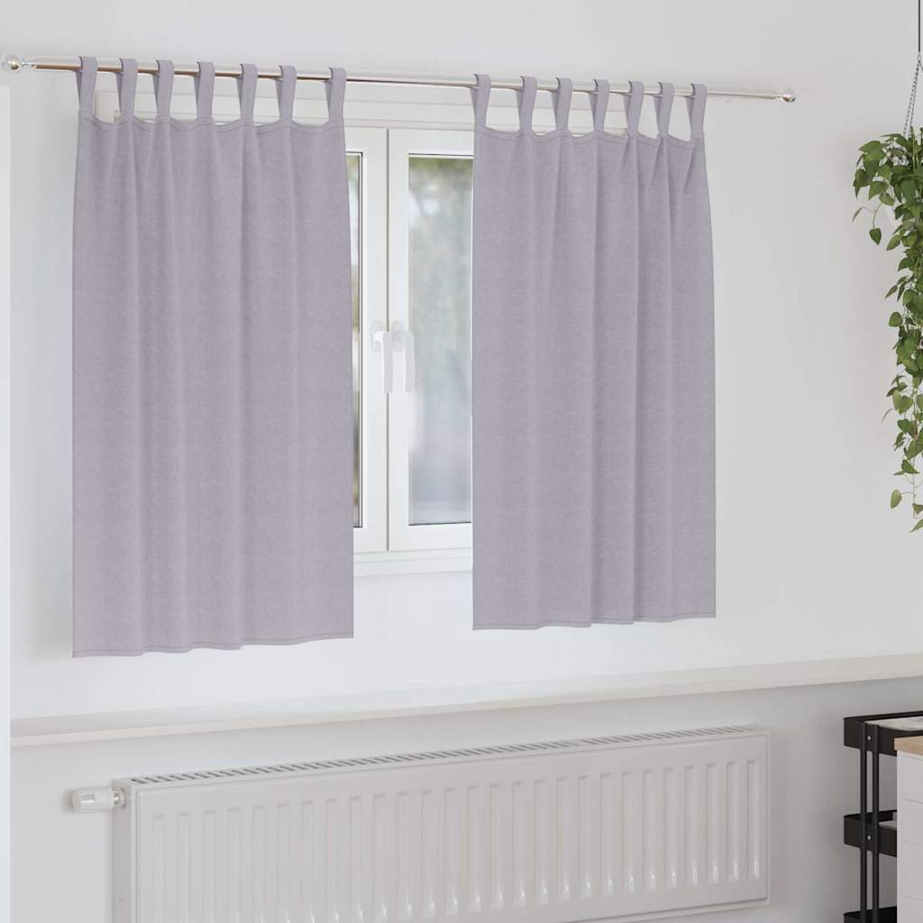 Blackout Curtains with Rings 2 pcs Metal Grey 140 x 140 cm