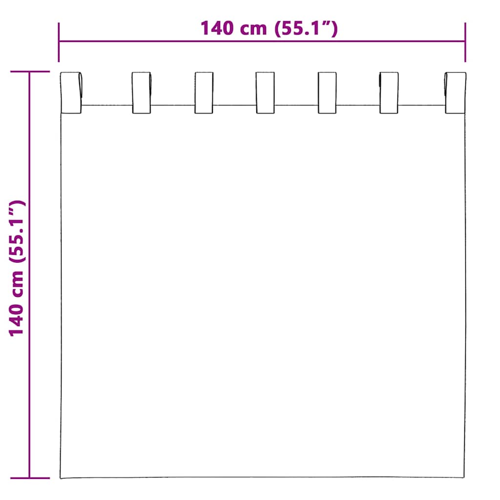 Blackout Curtains with Rings 2 pcs Metal Grey 140 x 140 cm