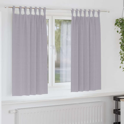 Blackout Curtains with Rings 2 pcs Metal Grey 175 x 140 cm