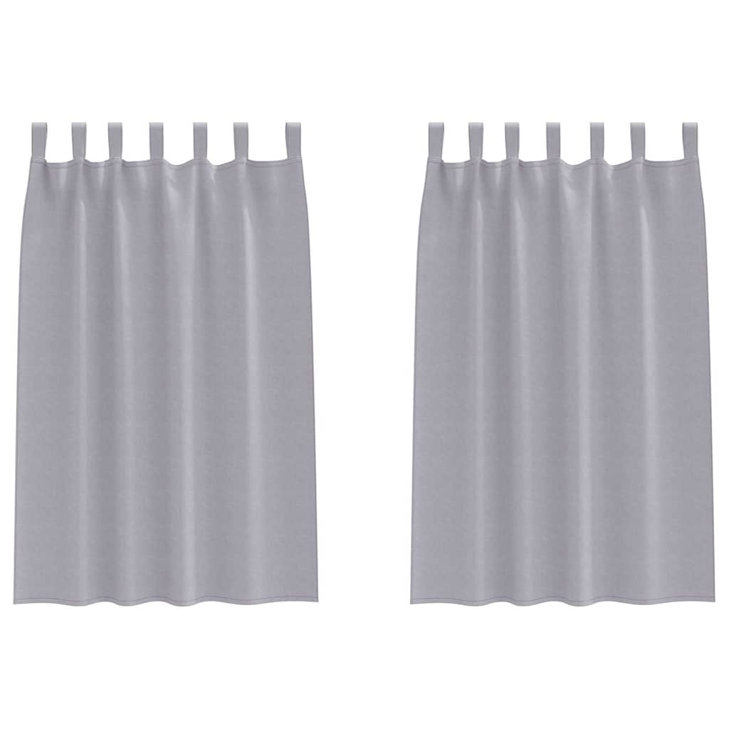 Blackout Curtains with Rings 2 pcs Metal Grey 175 x 140 cm