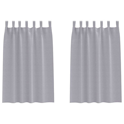 Blackout Curtains with Rings 2 pcs Metal Grey 175 x 140 cm